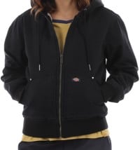 Dickies Women's Duck Canvas Textured Fleece Lined Jacket - stonewashed black