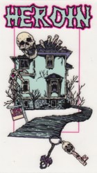 Heroin Seasonal Sticker - haunted house