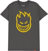 Spitfire Bighead T-Shirt - charcoal/yellow print