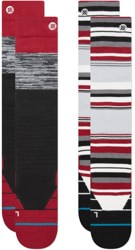 Stance Performance Mid Cushion 2-Pack Snowboard Socks - blocked red