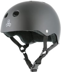 Triple Eight Multi-Impact Sweatsaver Skate Helmet - all black rubber